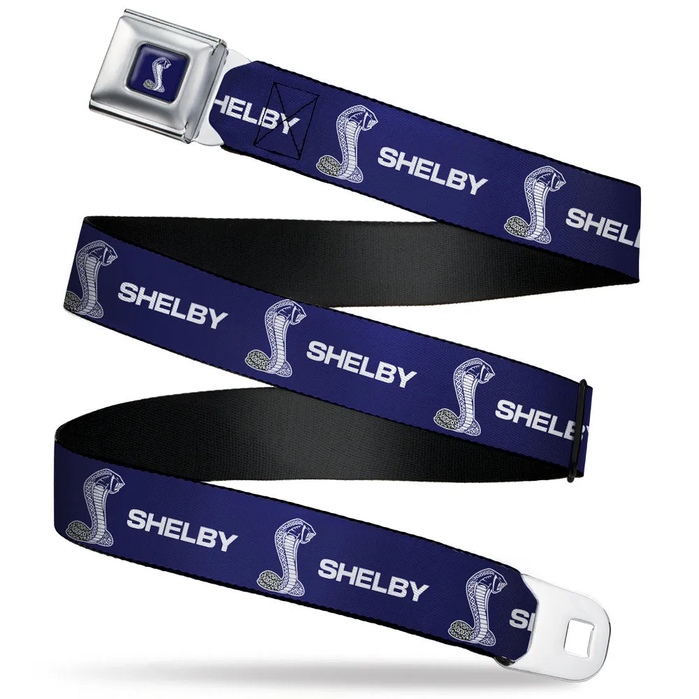 Carroll Shelby Super Snake Cobra Navy/White Seatbelt Belt - SHELBY Super Snake Cobra Navy/White Webbing