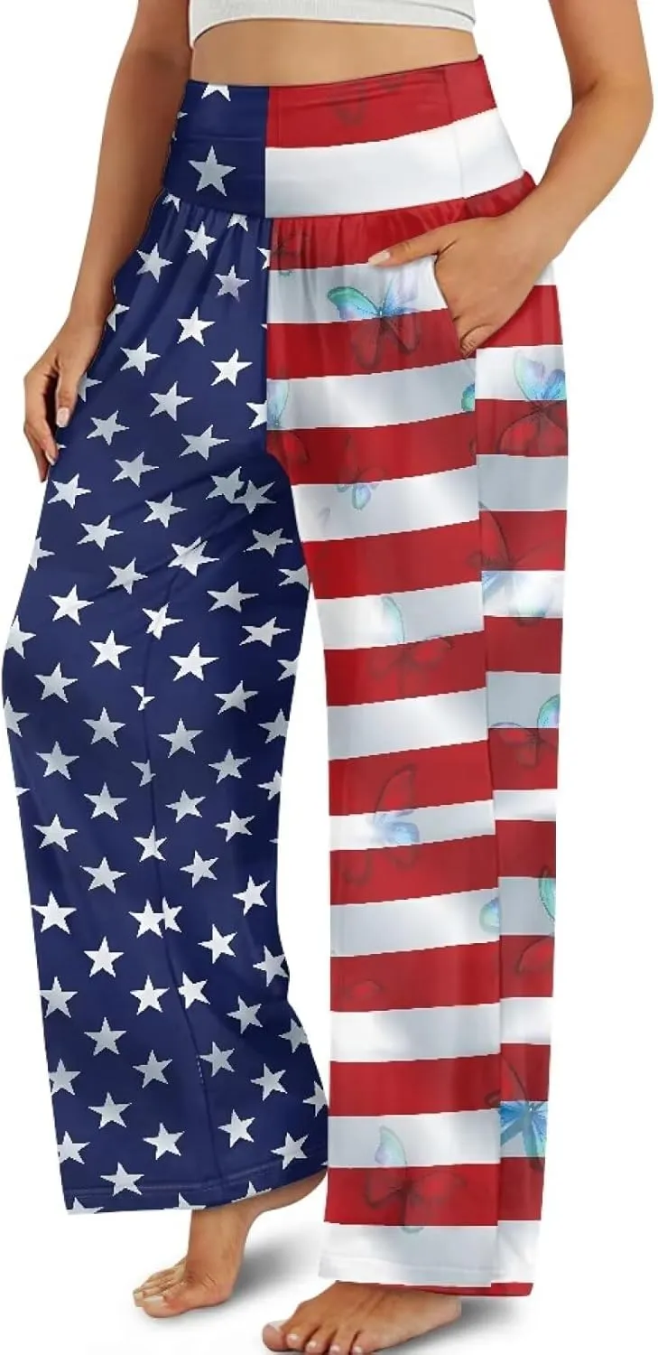 Casual Pants Women Wide Leg Dress Pants High Waisted Loose Fit Work Travel Trousers with Pockets S-3XL