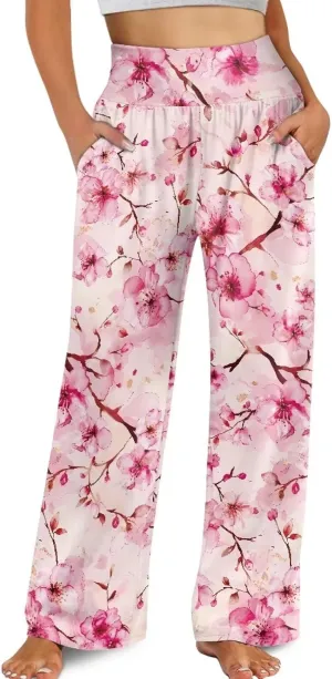 Casual Pants Women Wide Leg Dress Pants High Waisted Loose Fit Work Travel Trousers with Pockets S-3XL