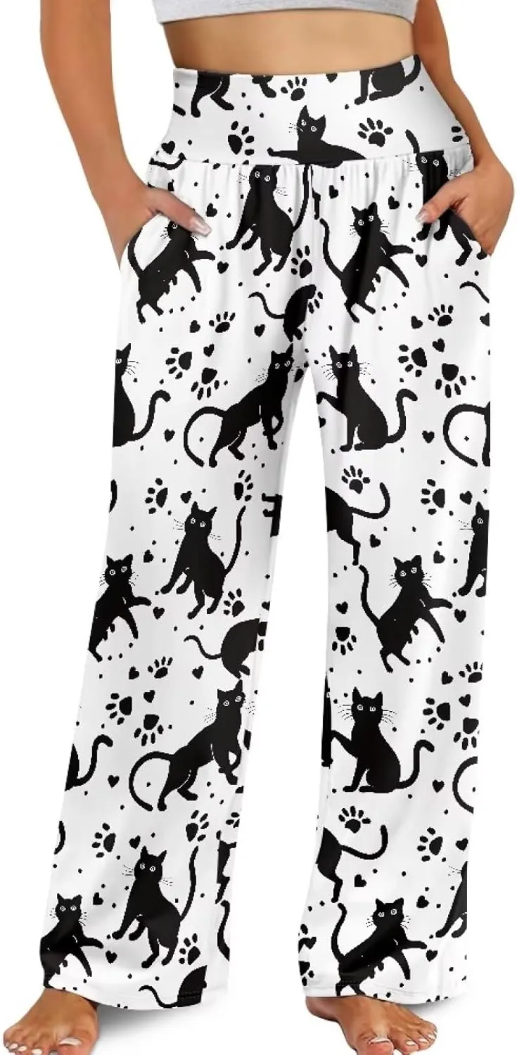 Casual Pants Women Wide Leg Dress Pants High Waisted Loose Fit Work Travel Trousers with Pockets S-3XL
