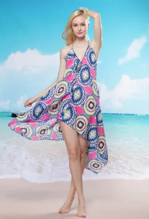 Cheerful Floral Beach Cover-up Rhodo