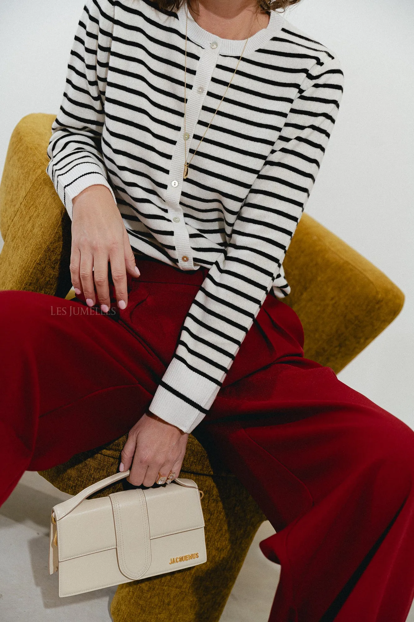 CisseSW stripe cardigan black/off white