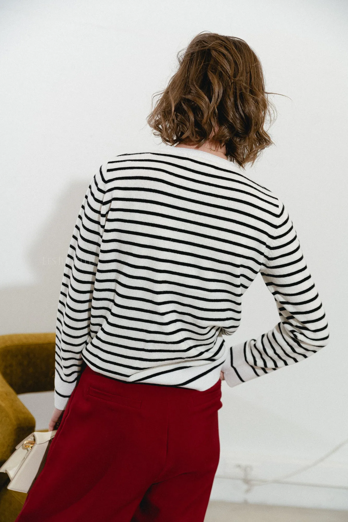CisseSW stripe cardigan black/off white