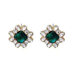 Clara Emerald Square Gem Earring