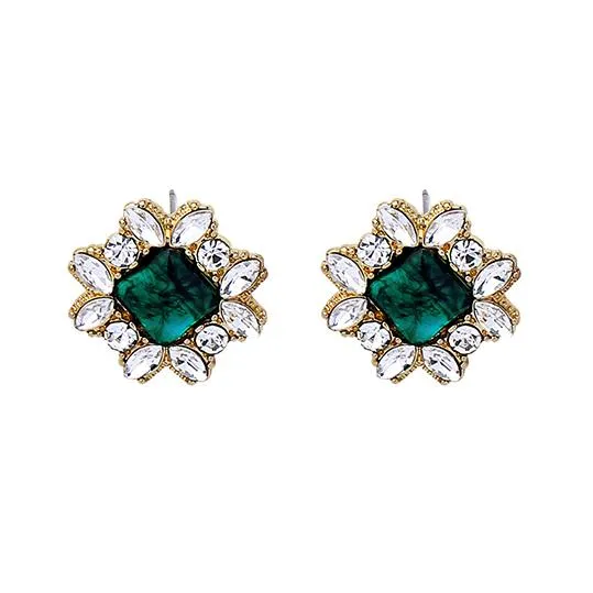 Clara Emerald Square Gem Earring