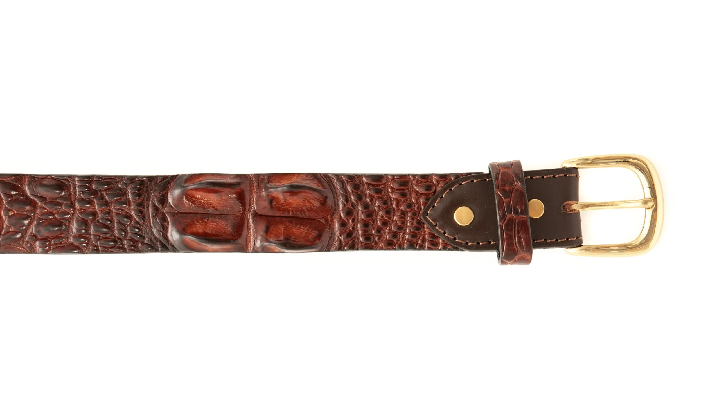Crocodile Skin Hornback Belt