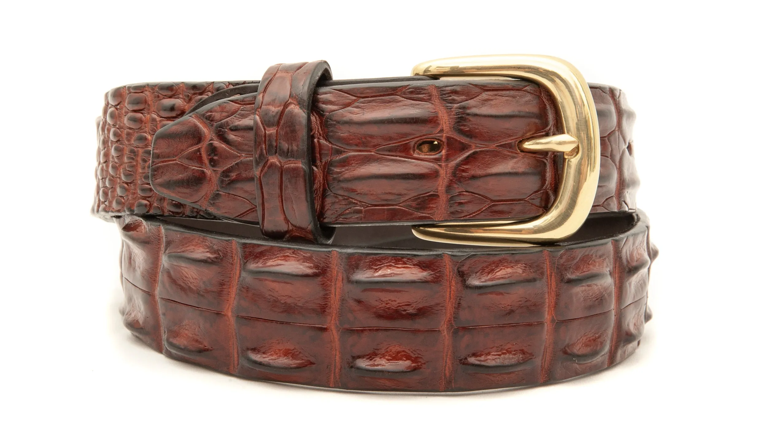 Crocodile Skin Hornback Belt