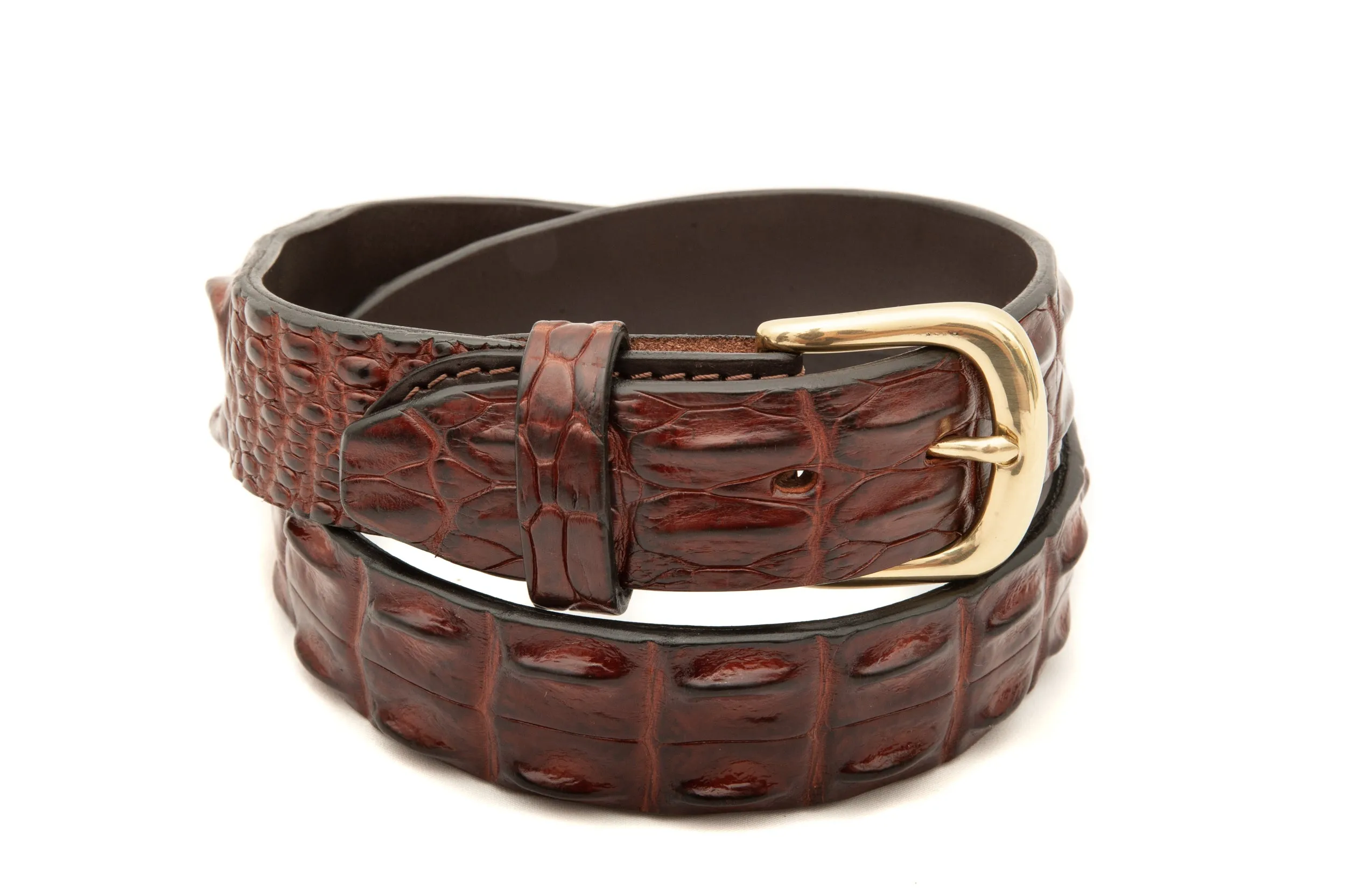 Crocodile Skin Hornback Belt