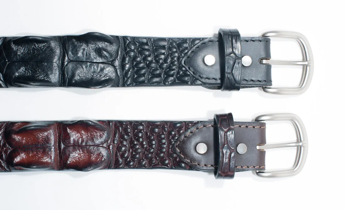 Crocodile Skin Hornback Belt
