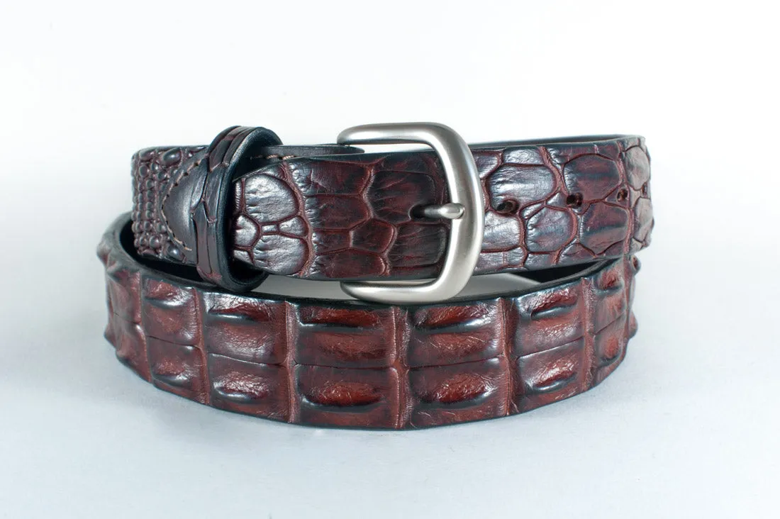 Crocodile Skin Hornback Belt