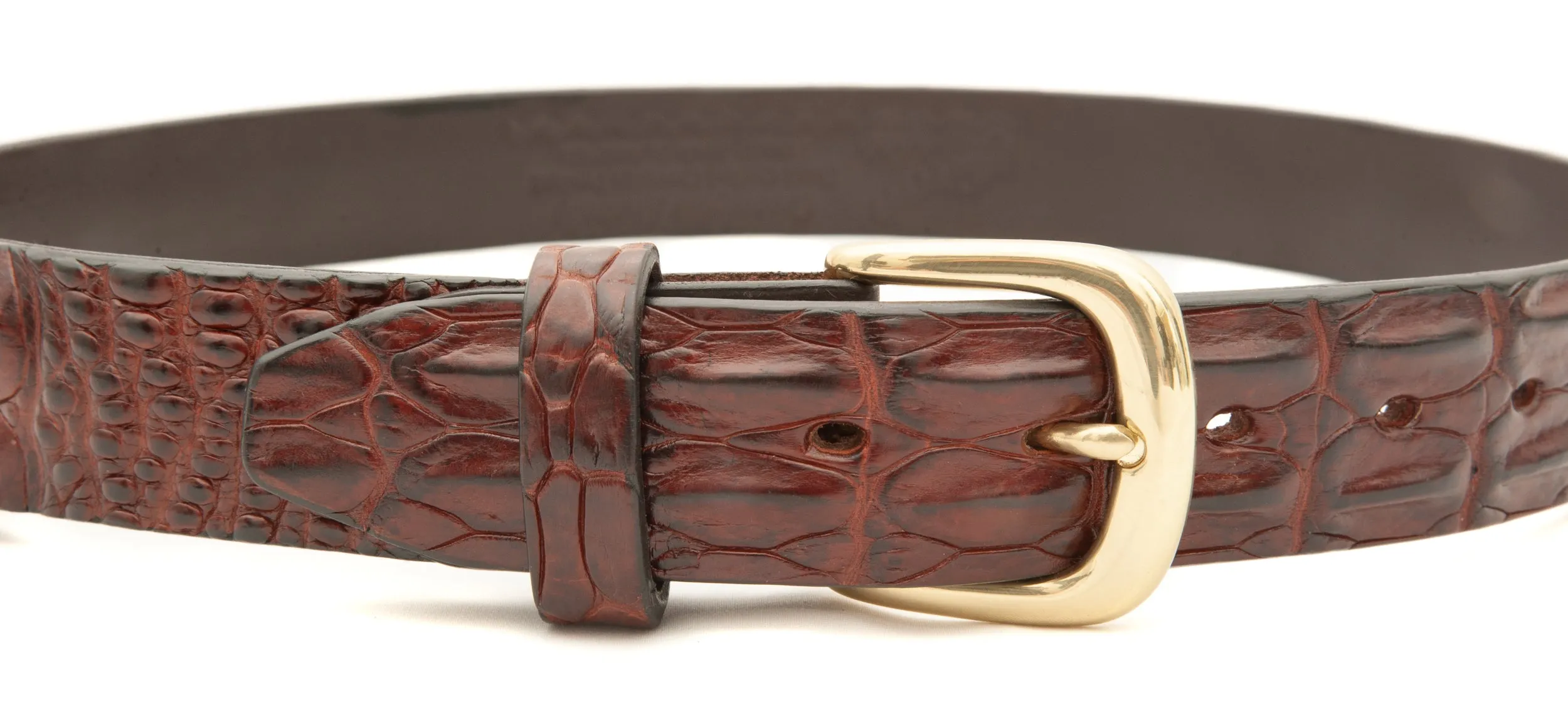 Crocodile Skin Hornback Belt