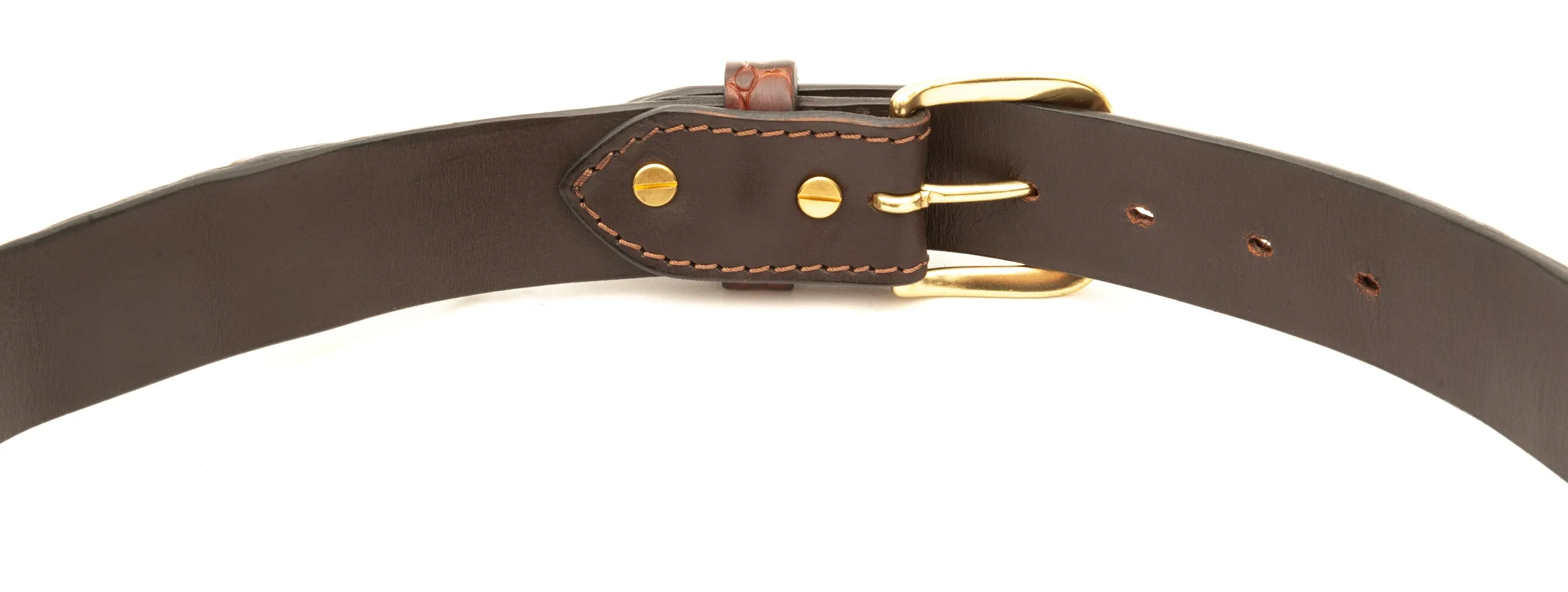 Crocodile Skin Hornback Belt