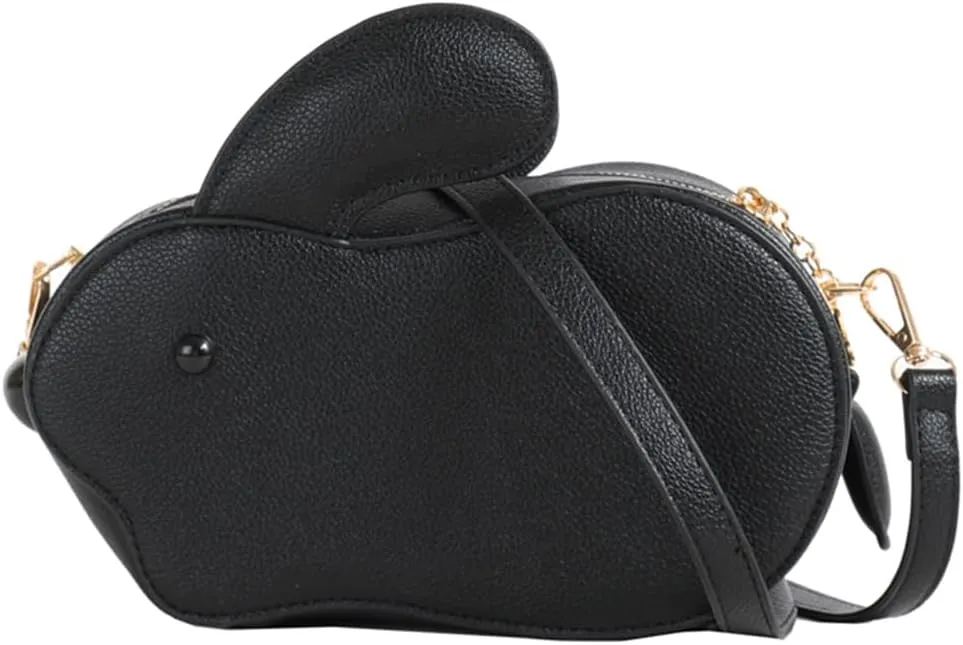 Cute Rabbit Shape Crossbody Bag for Women - Adjustable PU Leather Handbag for Travel, Shopping, and Commuting (White)