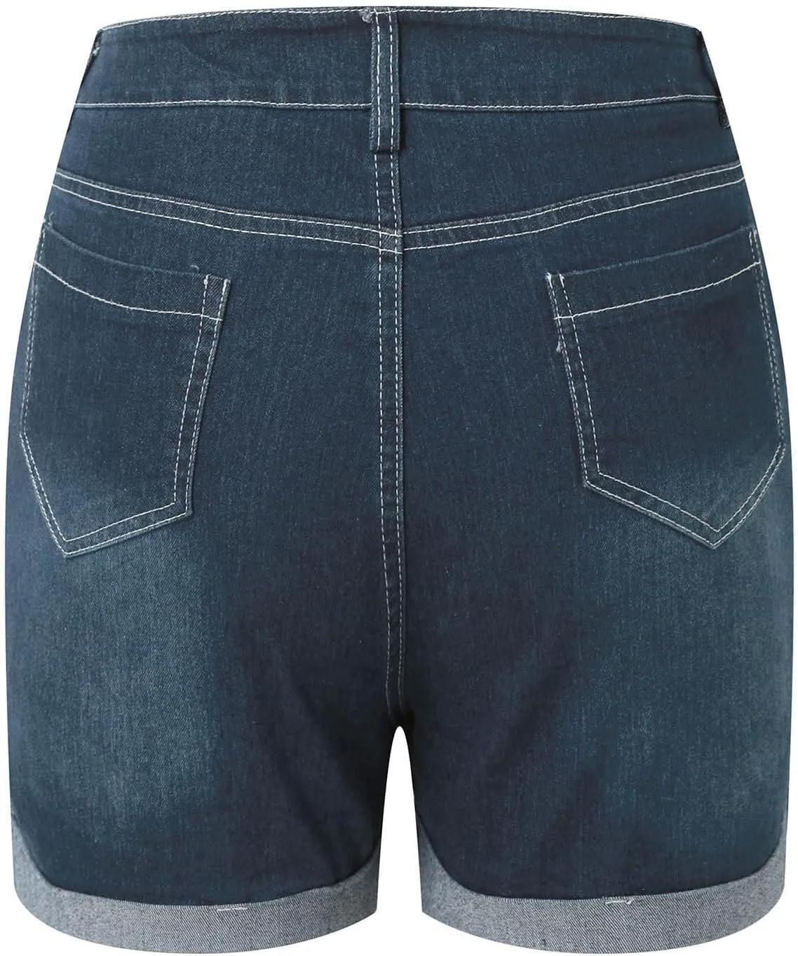 Denim Shorts Women High Waisted Stretchy Rolled Hem Jean Shorts Straight Leg Baggy Casual Y2K Jorts Short with Pocket