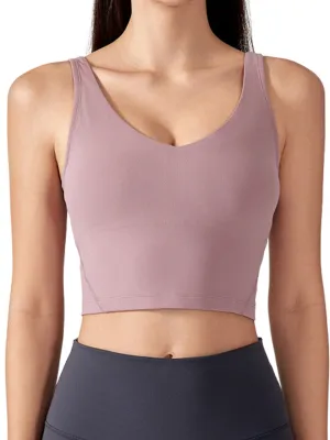 Dust Pink "Arabelle" Longline Luxe Sports Bra