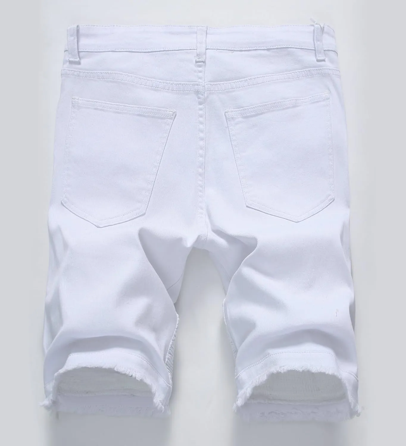 Enrica Men's Ripped Distressed Slim Fit Holes Denim Shorts