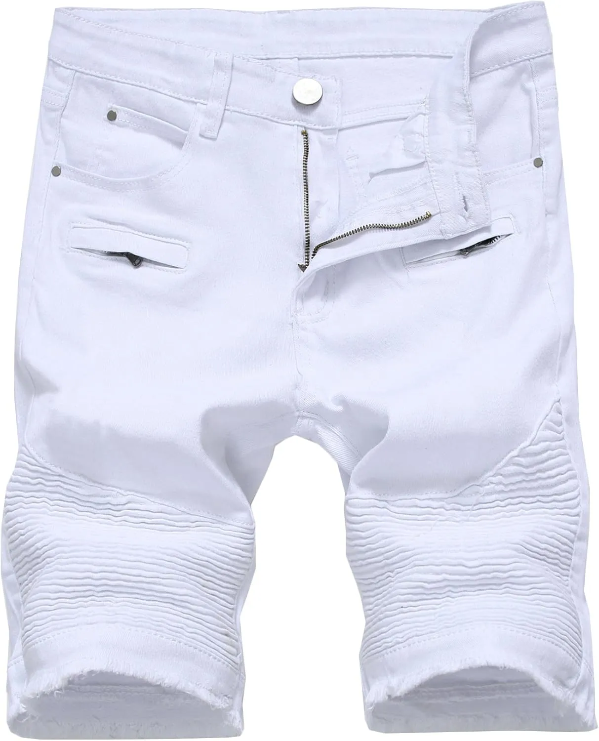 Enrica Men's Ripped Distressed Slim Fit Holes Denim Shorts