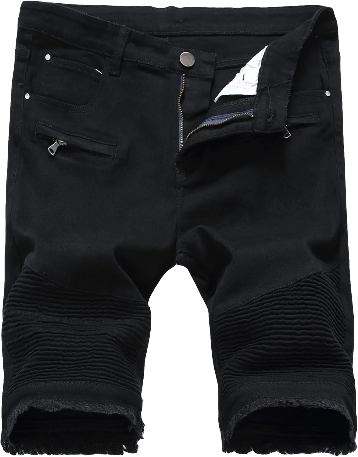 Enrica Men's Ripped Distressed Slim Fit Holes Denim Shorts