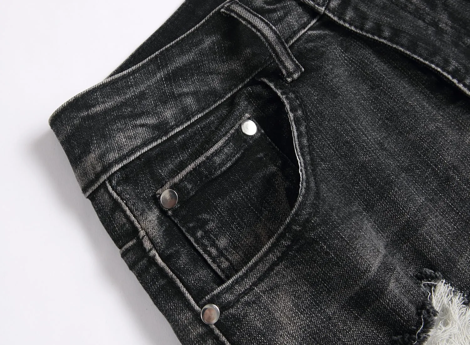 Enrica Men's Ripped Distressed Slim Fit Holes Denim Shorts