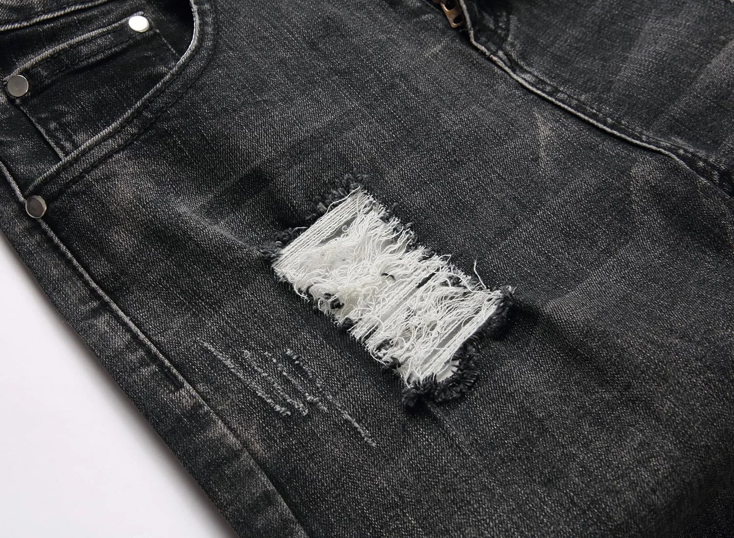 Enrica Men's Ripped Distressed Slim Fit Holes Denim Shorts