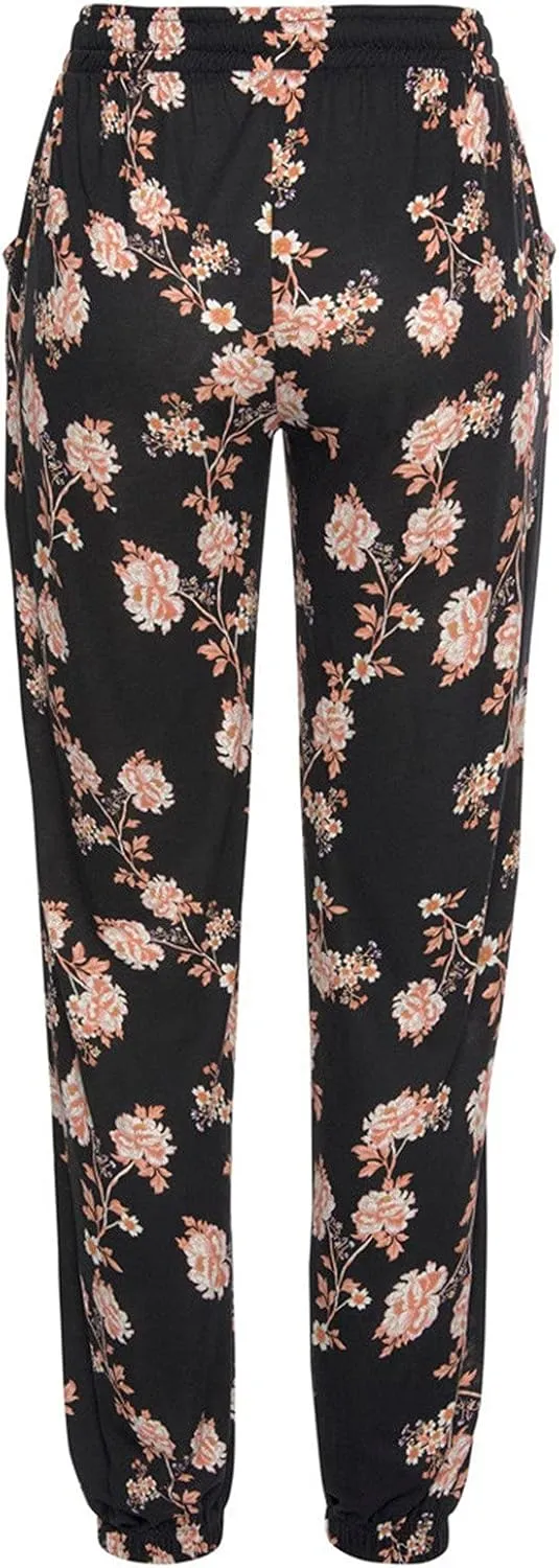 FarJing Women's Boho Palazzo Pants Casual Comfy High Waist Print Stretch Beach Trousers Lounge Pants Wide Leg