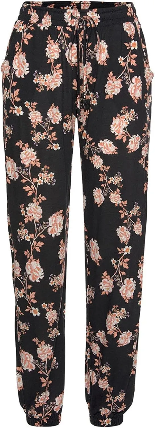 FarJing Women's Boho Palazzo Pants Casual Comfy High Waist Print Stretch Beach Trousers Lounge Pants Wide Leg