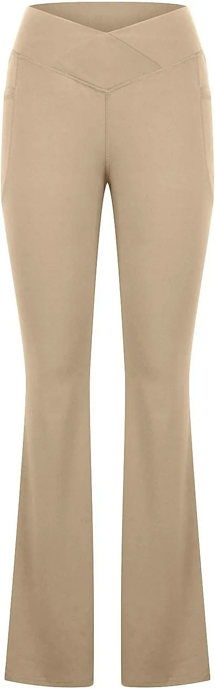 Flare Yoga Pants For Women Long Workout Legging Bell Bottom High Rise Stretch Bootcut Pull On Casual Lounge Trouser