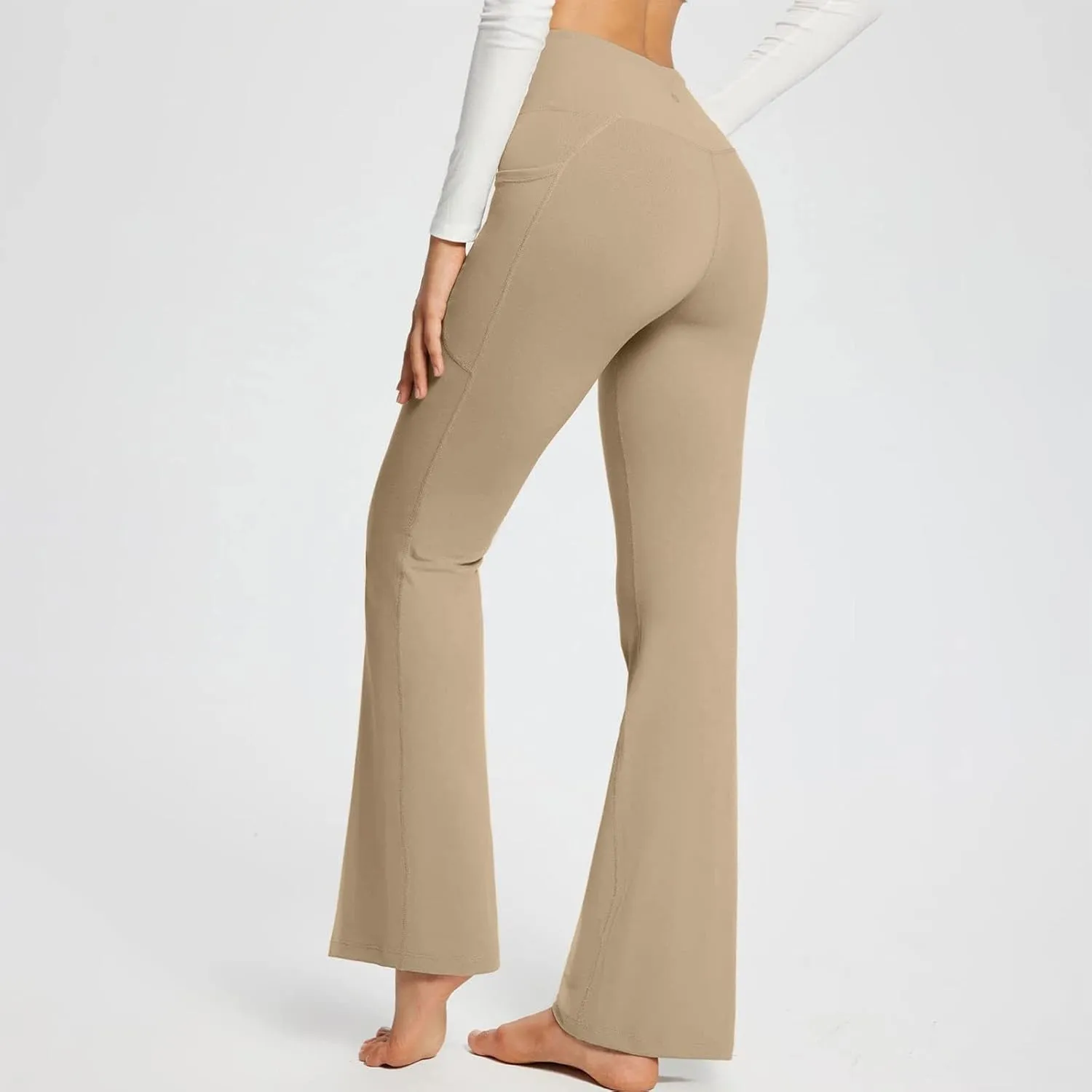 Flare Yoga Pants For Women Long Workout Legging Bell Bottom High Rise Stretch Bootcut Pull On Casual Lounge Trouser