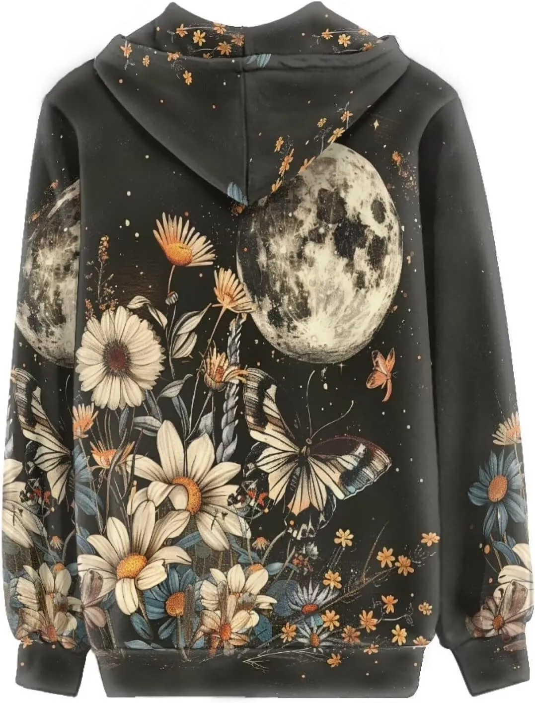 Flashideas Womens Zip Up Hoodies Long Sleeve Drawstring Oversized Casual Sweatshirts Jacket with Pocket