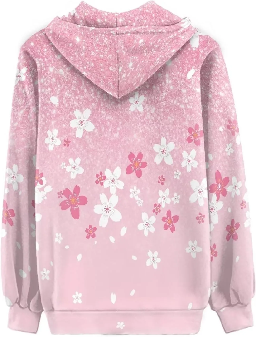 Flashideas Womens Zip Up Hoodies Long Sleeve Drawstring Oversized Casual Sweatshirts Jacket with Pocket