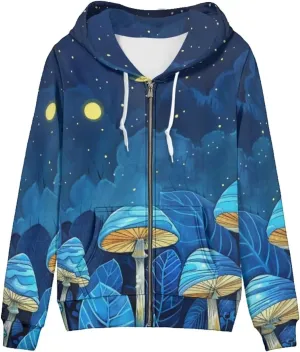 Flashideas Womens Zip Up Hoodies Long Sleeve Drawstring Oversized Casual Sweatshirts Jacket with Pocket