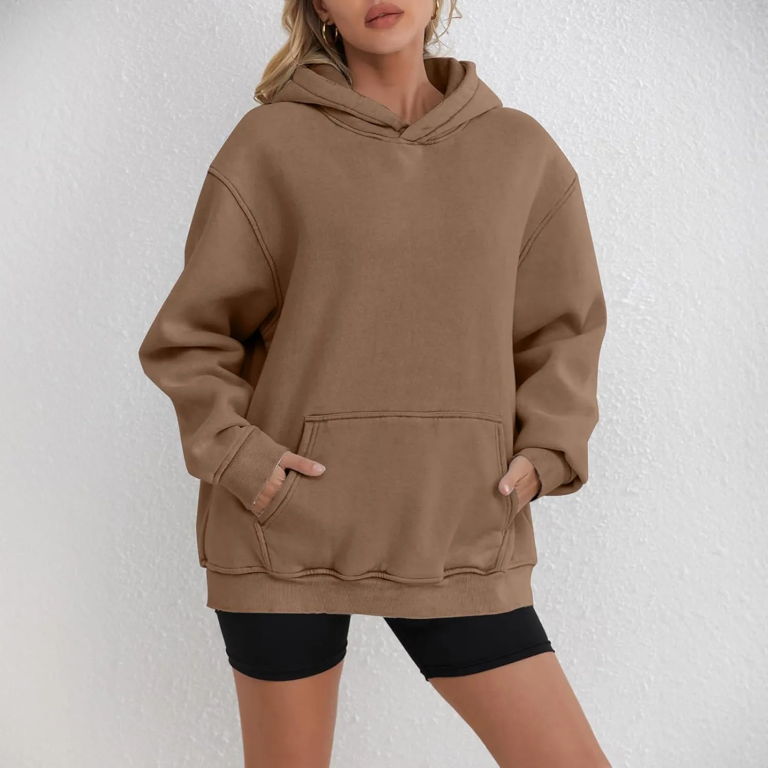Fleece Lined Hoodie Women Winter Thermal Clothes Warm Womens Hoodies Oversized Cozy Sweatshirts Pullover with Hood