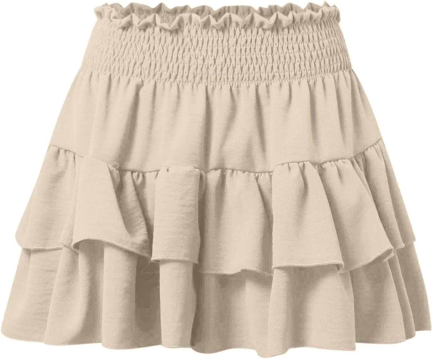 Flowy Running Shorts for Women High Waisted Solid Color Summer Tennis Skirts Trendy Casual Boho Ruffled Tiered Skort