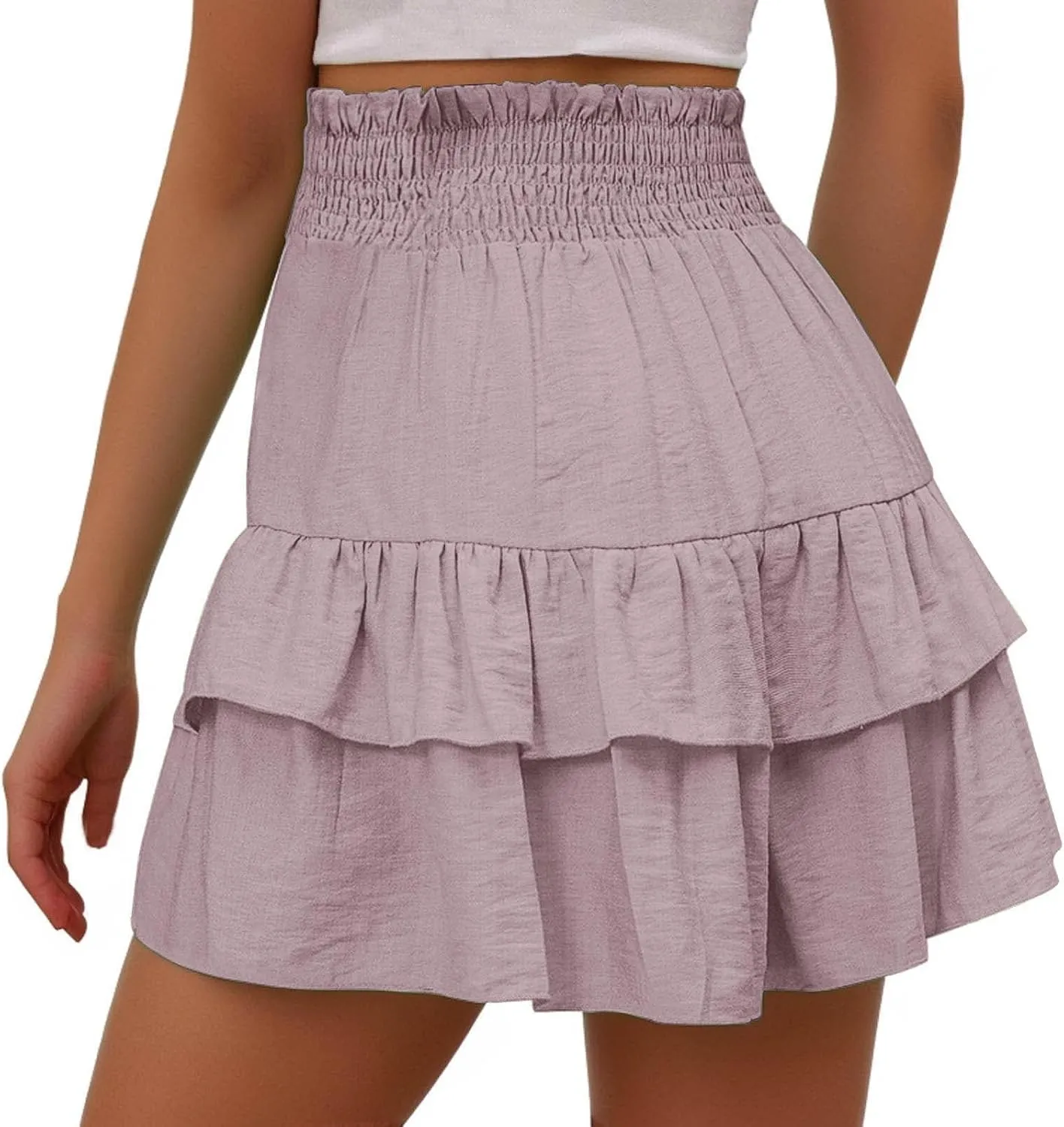 Flowy Shorts for Women Casual Boho Floral Skorts Ruffle Mini Skirts Running Tennis Butterfly Short Summer Beach Short