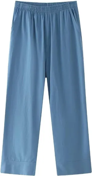 FZYLQY Womens Linen Pants with Pockets High Waisted Palazzo Pants Belted Straight Leg Trousers 2025 Summer Beach Trousers