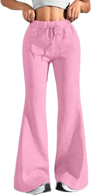 GIERIDUC Wide Leg Pants for Women Soft Stretchy Tummy Control Flared Yoga Pants Athletic Workout Pants Cozy Bootcut Trousers