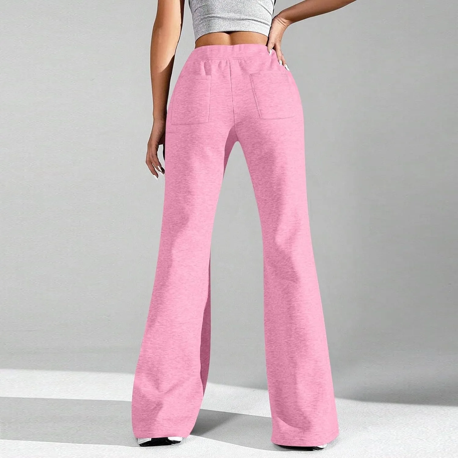 GIERIDUC Wide Leg Pants for Women Soft Stretchy Tummy Control Flared Yoga Pants Athletic Workout Pants Cozy Bootcut Trousers