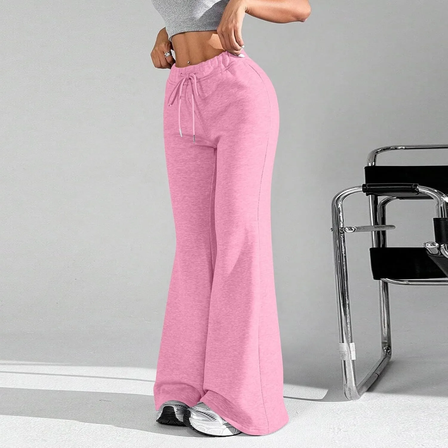 GIERIDUC Wide Leg Pants for Women Soft Stretchy Tummy Control Flared Yoga Pants Athletic Workout Pants Cozy Bootcut Trousers