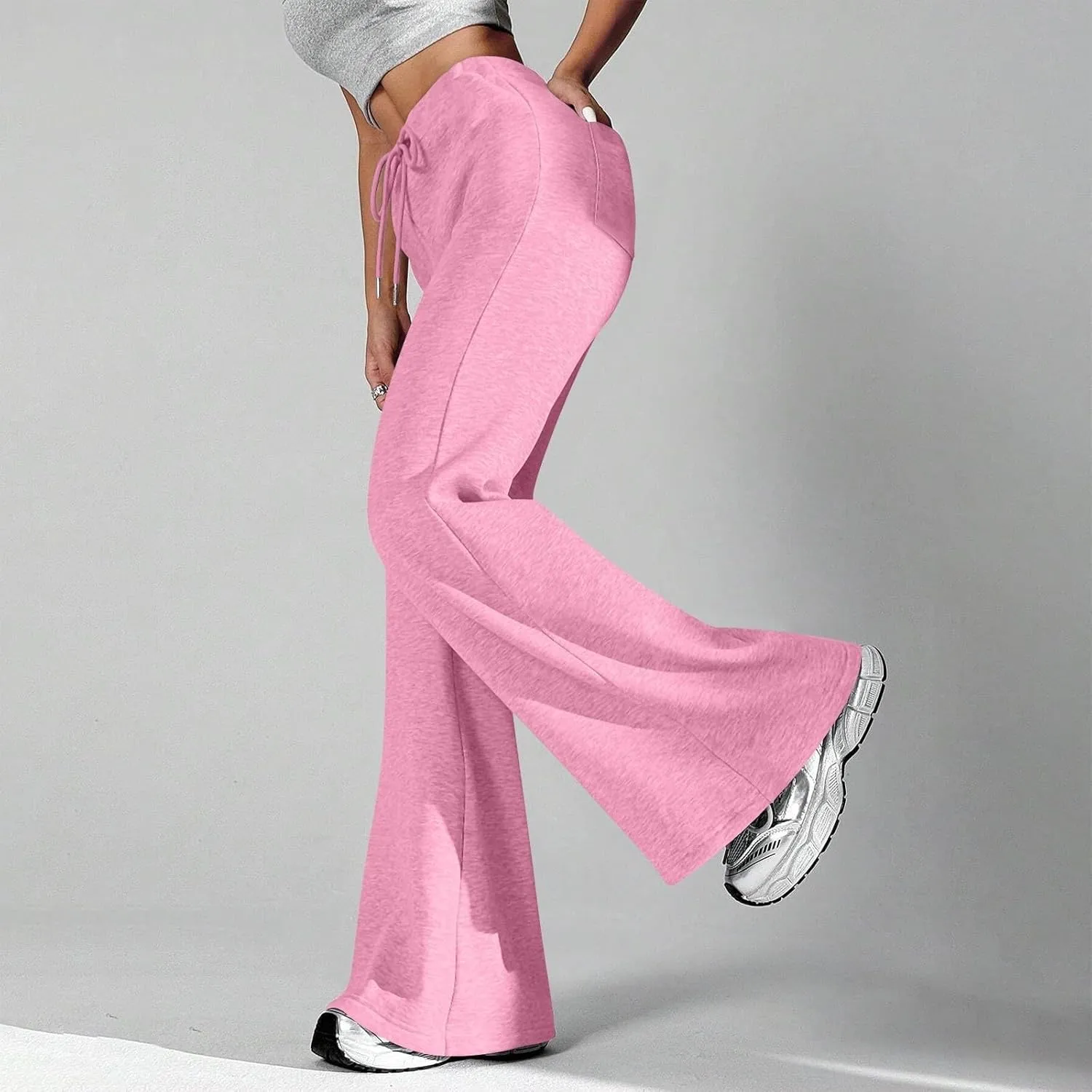GIERIDUC Wide Leg Pants for Women Soft Stretchy Tummy Control Flared Yoga Pants Athletic Workout Pants Cozy Bootcut Trousers
