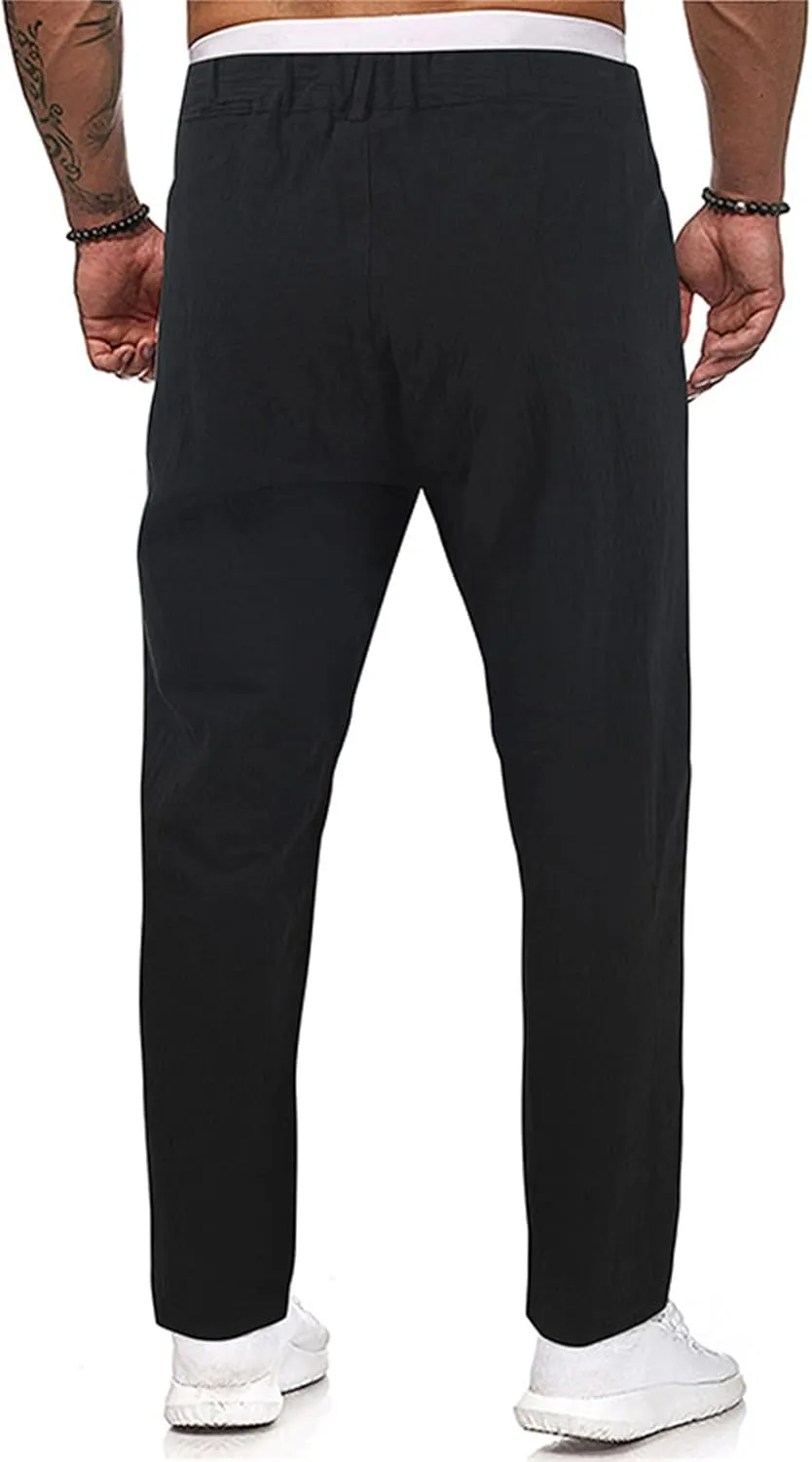 Golf Pants Men Lightweight Casual Pant Button Stretch Pleated Slacks Chino Pant Summer Beach Vacation Vintage Trousers