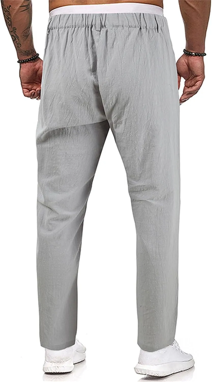 Golf Pants Men Lightweight Casual Pant Button Stretch Pleated Slacks Chino Pant Summer Beach Vacation Vintage Trousers