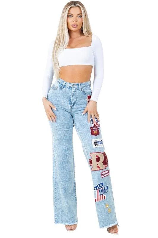 High Rise Brook Varsity Light Wash Jeans