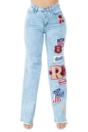 High Rise Brook Varsity Light Wash Jeans