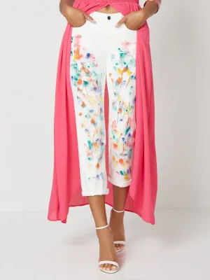 High-Waisted Dream Boyfriend Ankle Jeans - Paint Splatter