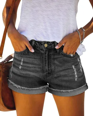 KISSMODA Women's Casual Denim Shorts Summer Jeans Stretchy Hot Short Pants