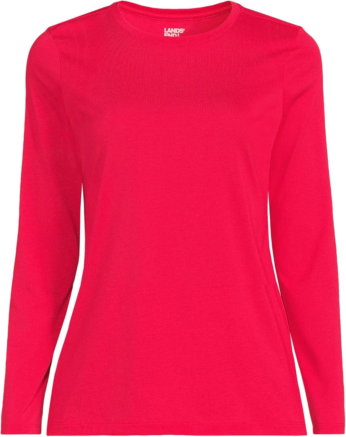 Lands' End Women's Relaxed American-Grown Supima Cotton Long Sleeve Crew Neck T-Shirt