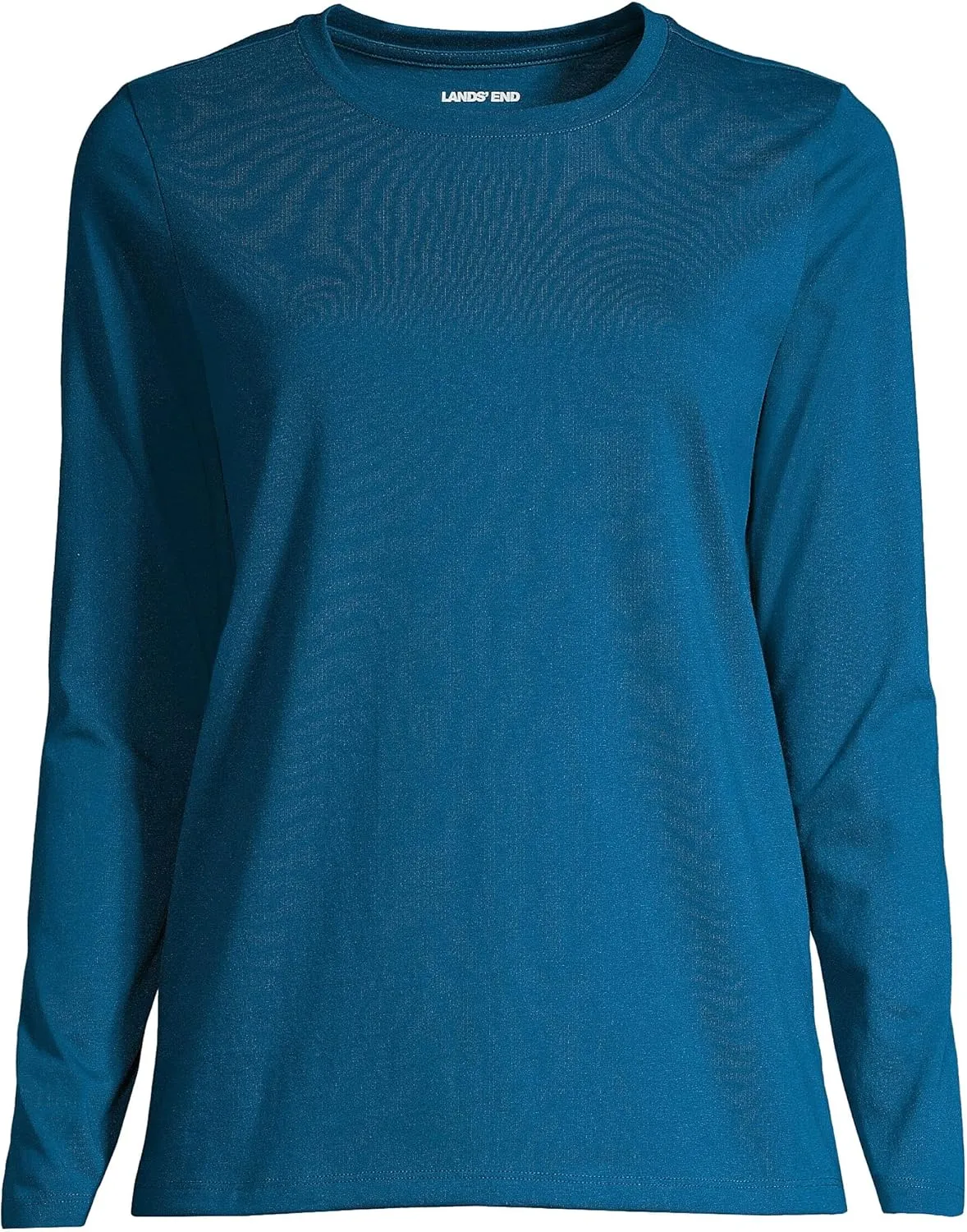 Lands' End Women's Relaxed American-Grown Supima Cotton Long Sleeve Crew Neck T-Shirt