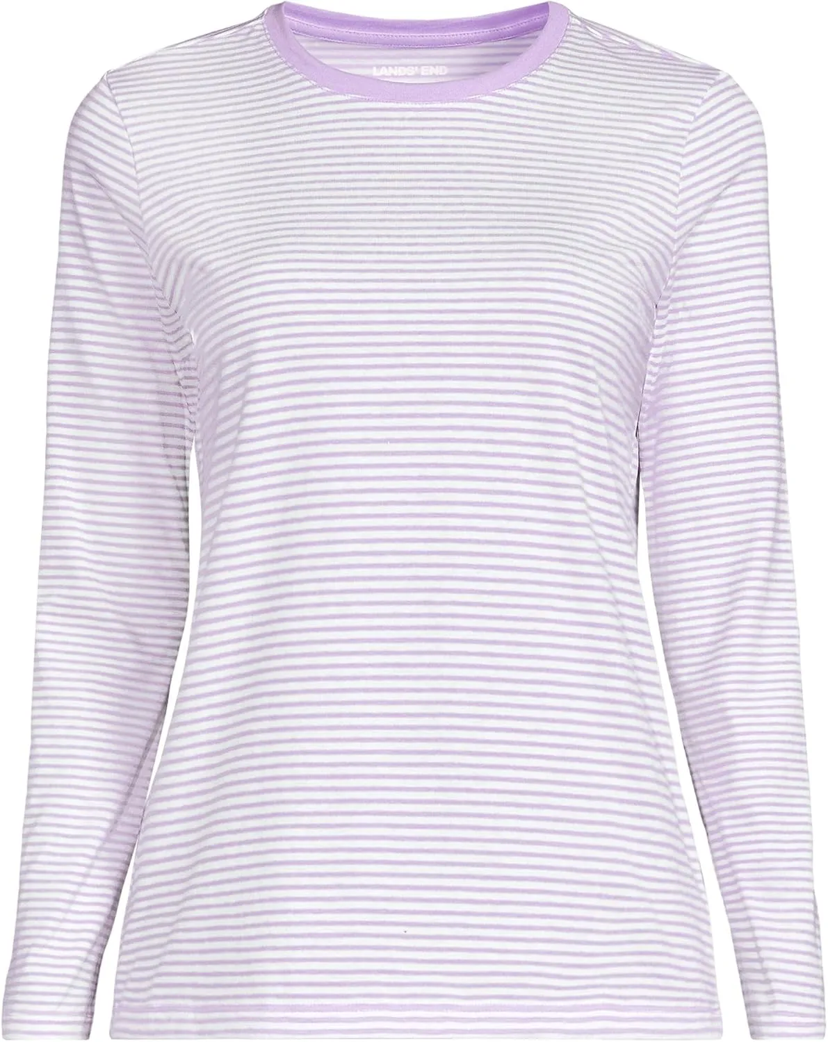 Lands' End Women's Relaxed American-Grown Supima Cotton Long Sleeve Crew Neck T-Shirt