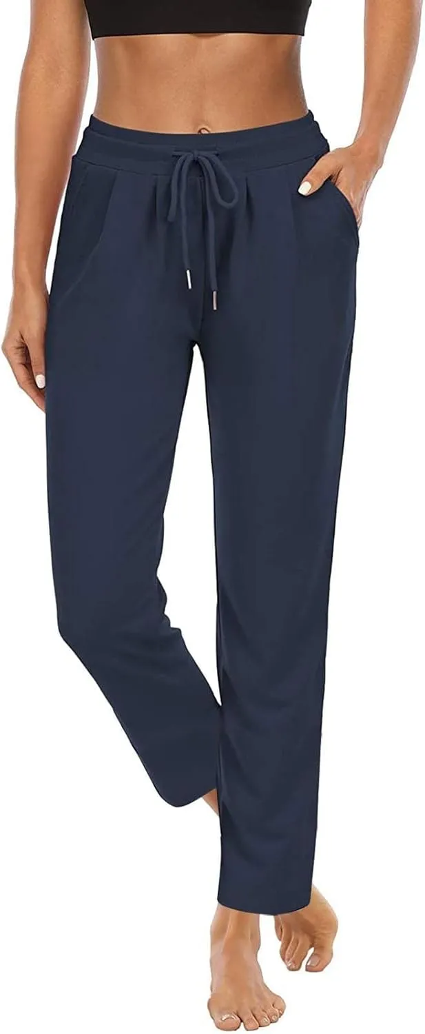Lastesso Women's Tapered Sweatpants Elastic Waistband High Waist Joggers Pants Gym Athletic Fit Trousers with Pockets