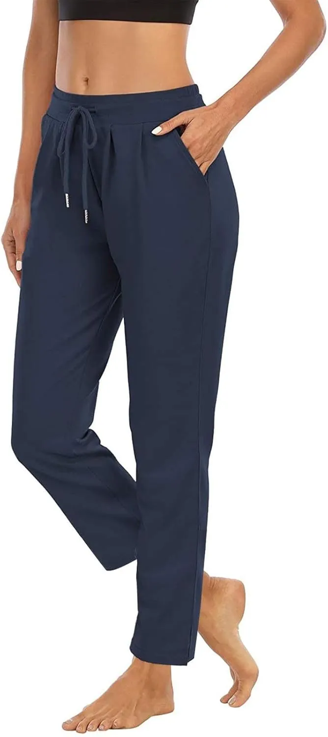 Lastesso Women's Tapered Sweatpants Elastic Waistband High Waist Joggers Pants Gym Athletic Fit Trousers with Pockets